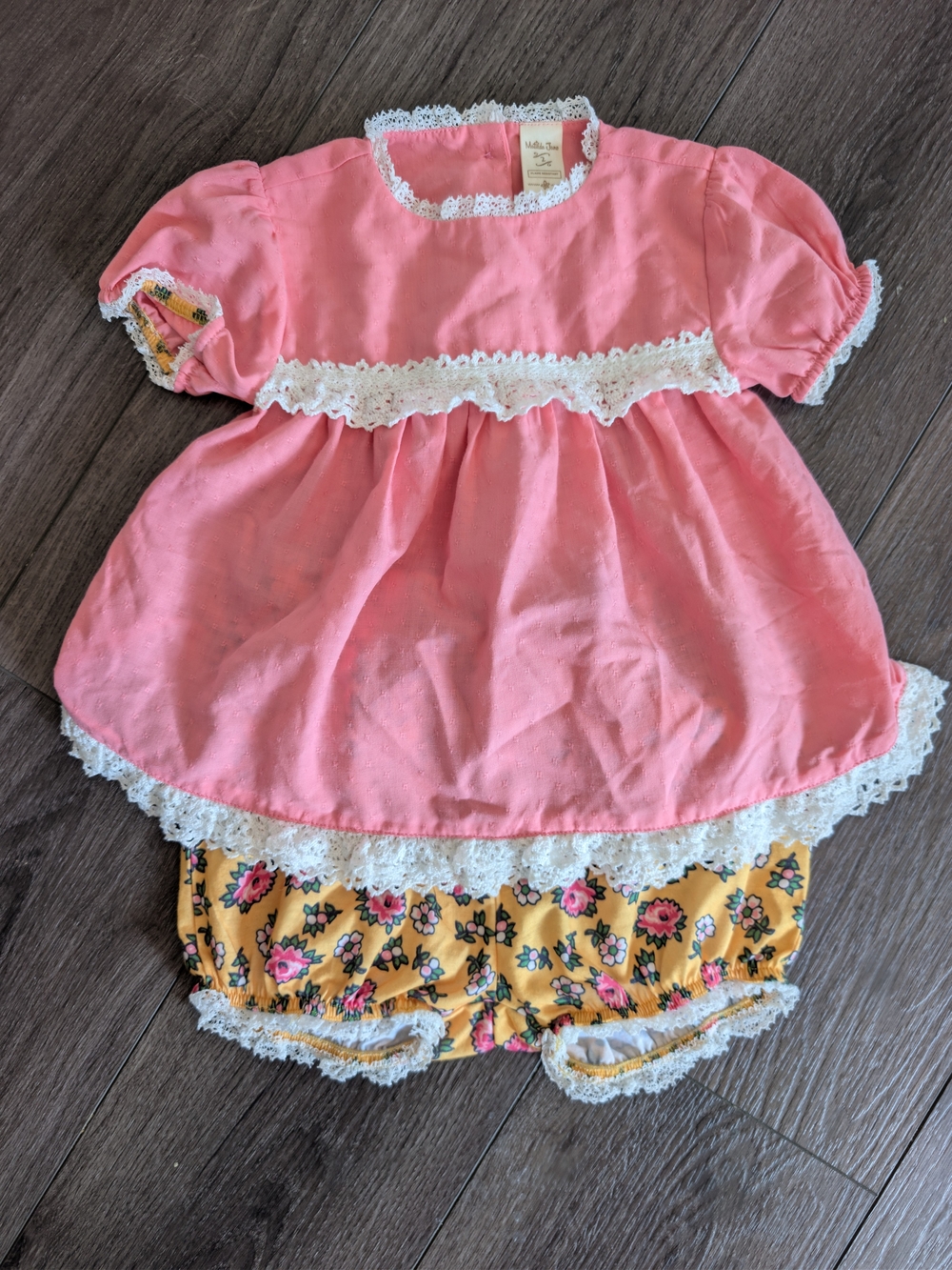 Matilda Jane Pink Top with Yellow Floral Bloomers Kids Matching Set